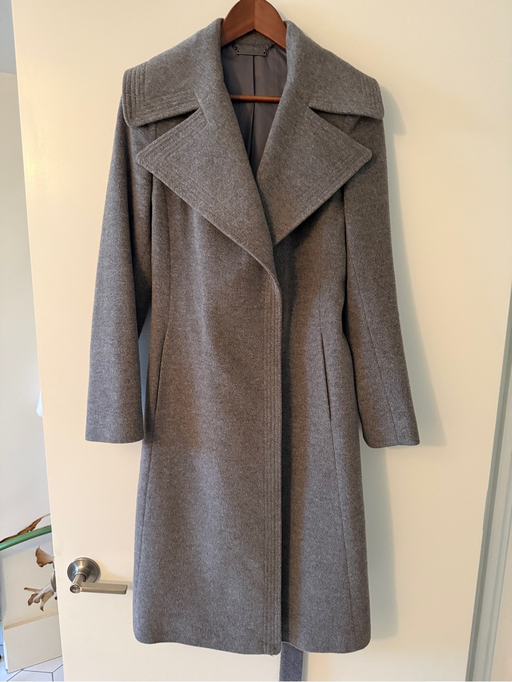 DVF Long Gray Wool Coat